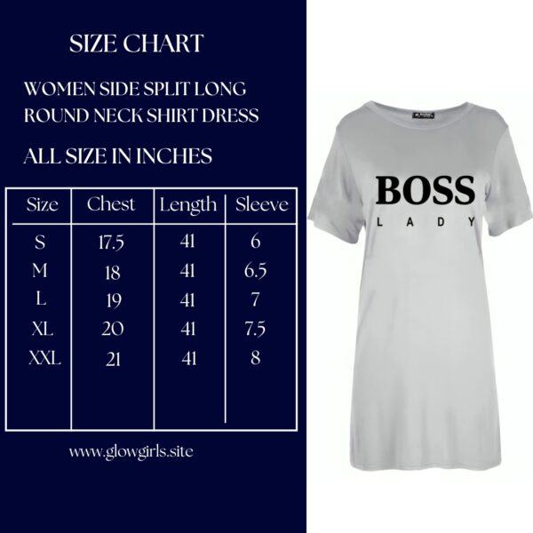 Women Boss Laddy Side Split Round Neck Long Shirt - Image 2