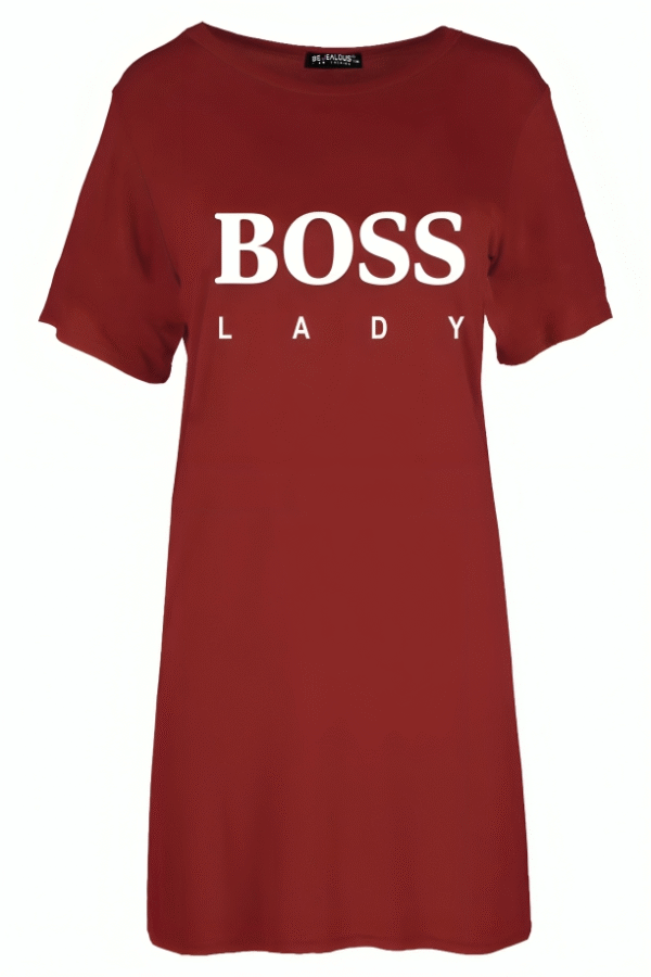 Women Boss Laddy Side Split Round Neck Long Shirt